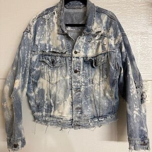 Homme Boys Distressed Bleached Denim Jacket